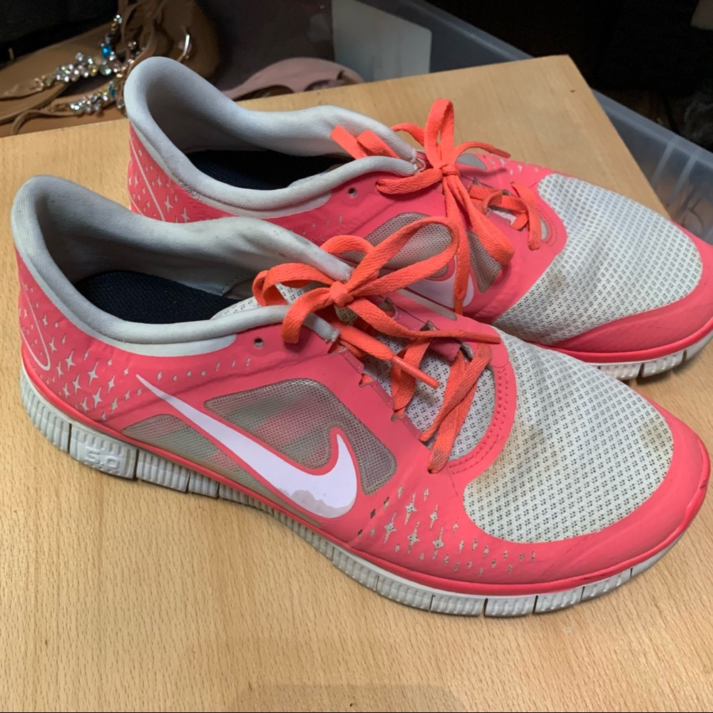 Nike ID Free Run Neon Pink Sneakers Size 12 - Picture 3 of 7